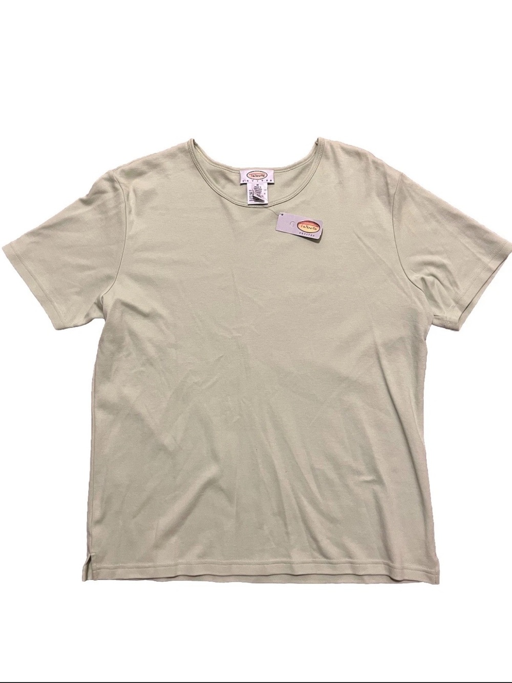 Talbots Petite Women’s Classic Crew Neck T-Shirt - Cream Medium